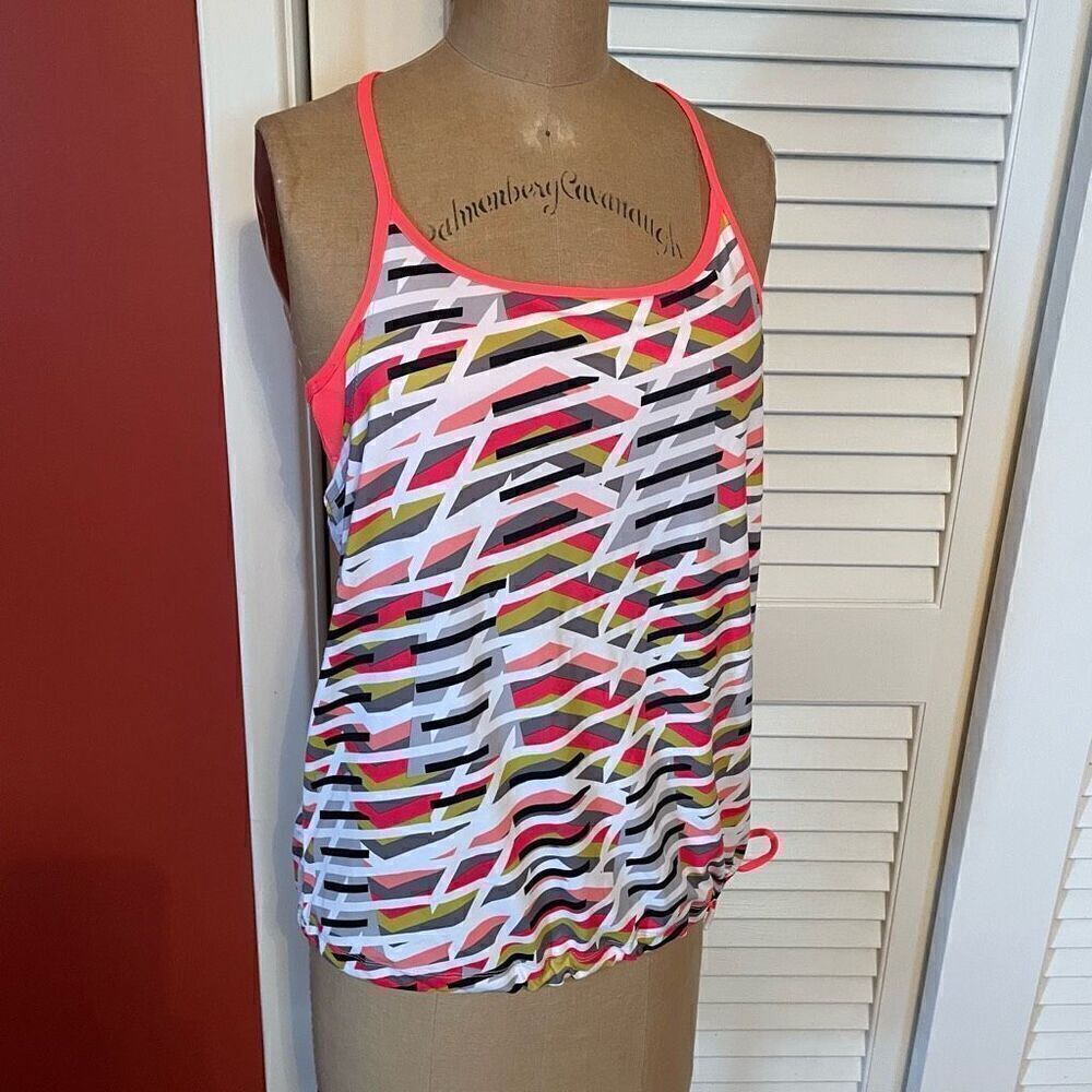 FABLETICS | orange multicolor tank with bra XS